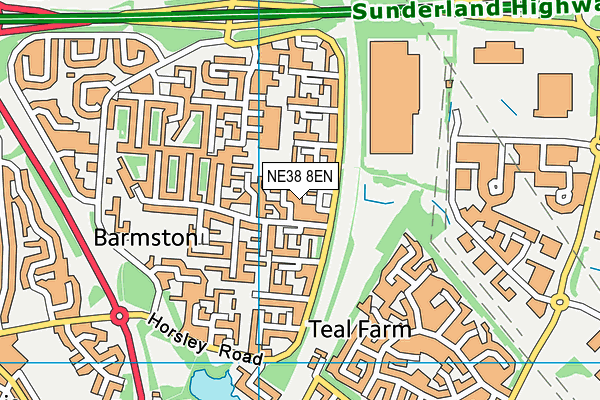 NE38 8EN map - OS VectorMap District (Ordnance Survey)