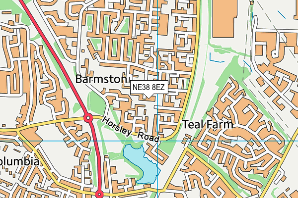 NE38 8EZ map - OS VectorMap District (Ordnance Survey) NE38 8EZ map - OS VectorMap District (Ordnance Survey)