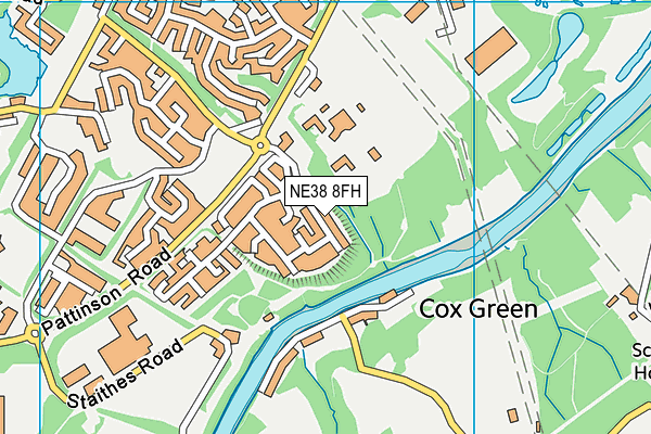 NE38 8FH map - OS VectorMap District (Ordnance Survey)