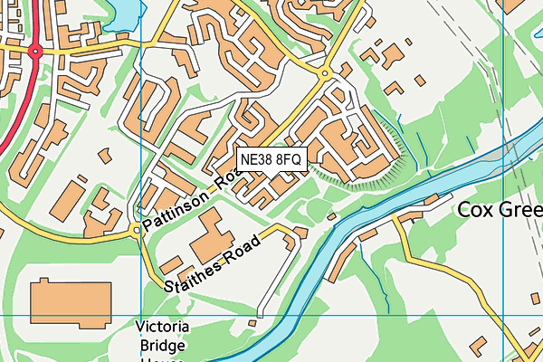 NE38 8FQ map - OS VectorMap District (Ordnance Survey) NE38 8FQ map - OS VectorMap District (Ordnance Survey)