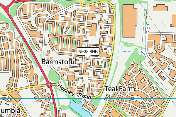 NE38 8HB map - OS VectorMap District (Ordnance Survey) NE38 8HB map - OS VectorMap District (Ordnance Survey)