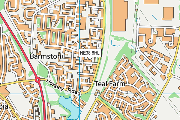 NE38 8HL map - OS VectorMap District (Ordnance Survey) NE38 8HL map - OS VectorMap District (Ordnance Survey)