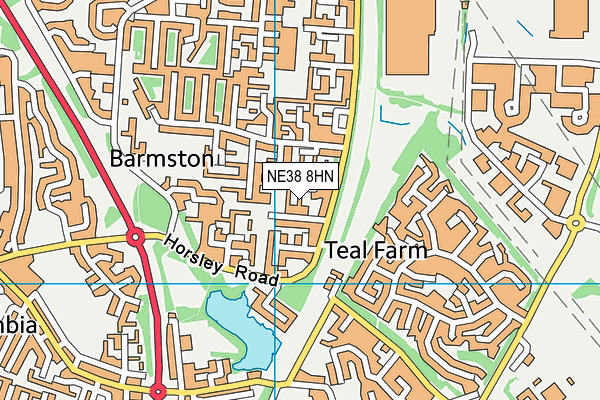 NE38 8HN map - OS VectorMap District (Ordnance Survey) NE38 8HN map - OS VectorMap District (Ordnance Survey)