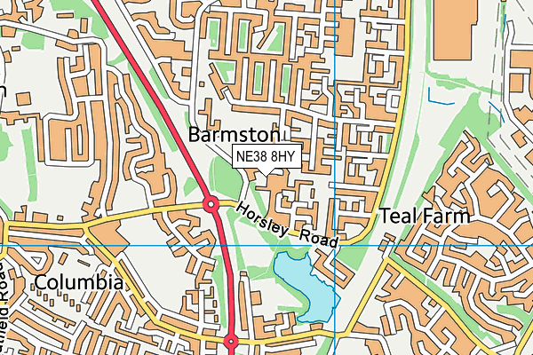 NE38 8HY map - OS VectorMap District (Ordnance Survey) NE38 8HY map - OS VectorMap District (Ordnance Survey)
