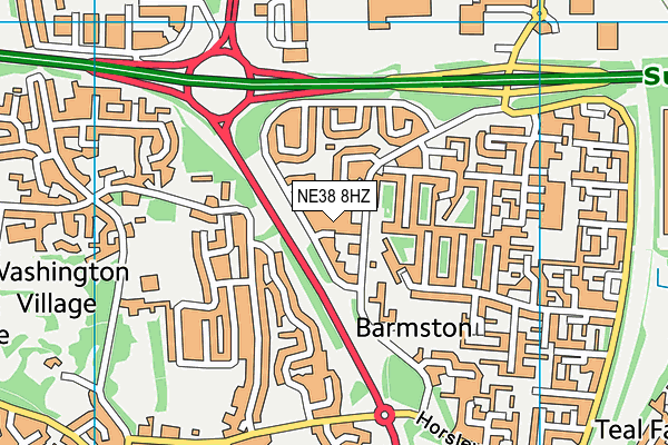 NE38 8HZ map - OS VectorMap District (Ordnance Survey) NE38 8HZ map - OS VectorMap District (Ordnance Survey)