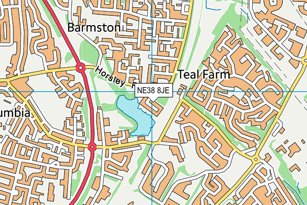 NE38 8JE map - OS VectorMap District (Ordnance Survey) NE38 8JE map - OS VectorMap District (Ordnance Survey)
