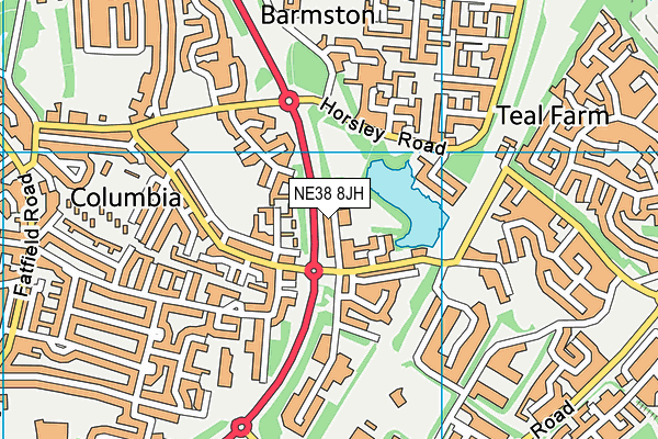 NE38 8JH map - OS VectorMap District (Ordnance Survey) NE38 8JH map - OS VectorMap District (Ordnance Survey)