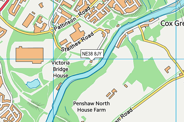 NE38 8JY map - OS VectorMap District (Ordnance Survey) NE38 8JY map - OS VectorMap District (Ordnance Survey)