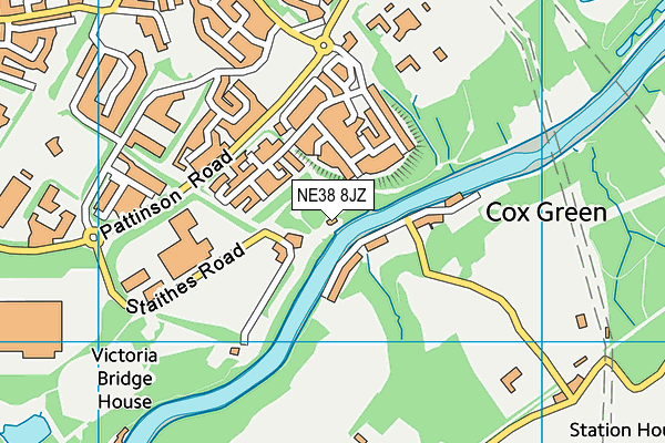 NE38 8JZ map - OS VectorMap District (Ordnance Survey) NE38 8JZ map - OS VectorMap District (Ordnance Survey)