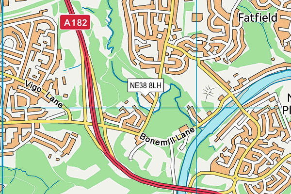 NE38 8LH map - OS VectorMap District (Ordnance Survey) NE38 8LH map - OS VectorMap District (Ordnance Survey)