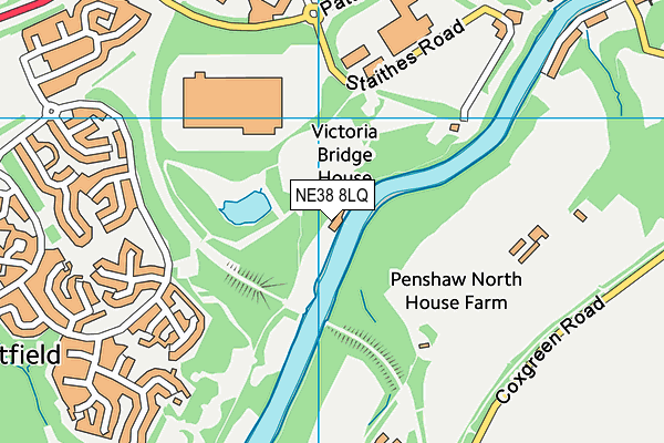 NE38 8LQ map - OS VectorMap District (Ordnance Survey) NE38 8LQ map - OS VectorMap District (Ordnance Survey)