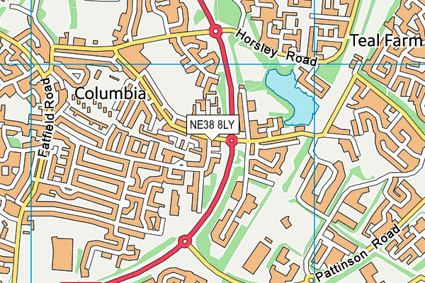 NE38 8LY map - OS VectorMap District (Ordnance Survey) NE38 8LY map - OS VectorMap District (Ordnance Survey)