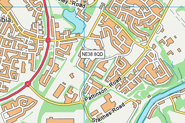 NE38 8QD map - OS VectorMap District (Ordnance Survey) NE38 8QD map - OS VectorMap District (Ordnance Survey)