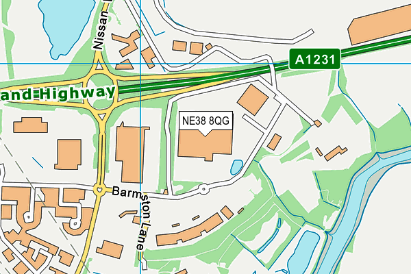 NE38 8QG map - OS VectorMap District (Ordnance Survey) NE38 8QG map - OS VectorMap District (Ordnance Survey)