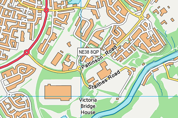 NE38 8QP map - OS VectorMap District (Ordnance Survey) NE38 8QP map - OS VectorMap District (Ordnance Survey)