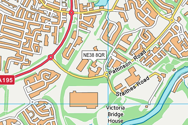 NE38 8QR map - OS VectorMap District (Ordnance Survey) NE38 8QR map - OS VectorMap District (Ordnance Survey)