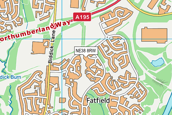 NE38 8RW map - OS VectorMap District (Ordnance Survey) NE38 8RW map - OS VectorMap District (Ordnance Survey)
