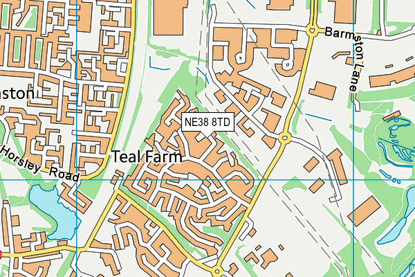 NE38 8TD map - OS VectorMap District (Ordnance Survey) NE38 8TD map - OS VectorMap District (Ordnance Survey)