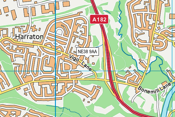NE38 9AA map - OS VectorMap District (Ordnance Survey) NE38 9AA map - OS VectorMap District (Ordnance Survey)