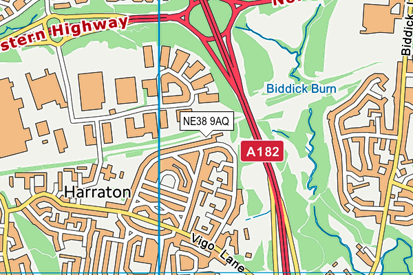 NE38 9AQ map - OS VectorMap District (Ordnance Survey) NE38 9AQ map - OS VectorMap District (Ordnance Survey)