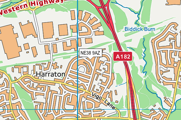 NE38 9AZ map - OS VectorMap District (Ordnance Survey) NE38 9AZ map - OS VectorMap District (Ordnance Survey)