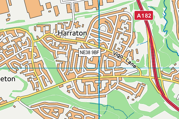 NE38 9BF map - OS VectorMap District (Ordnance Survey) NE38 9BF map - OS VectorMap District (Ordnance Survey)