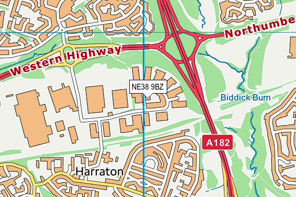 NE38 9BZ map - OS VectorMap District (Ordnance Survey) NE38 9BZ map - OS VectorMap District (Ordnance Survey)