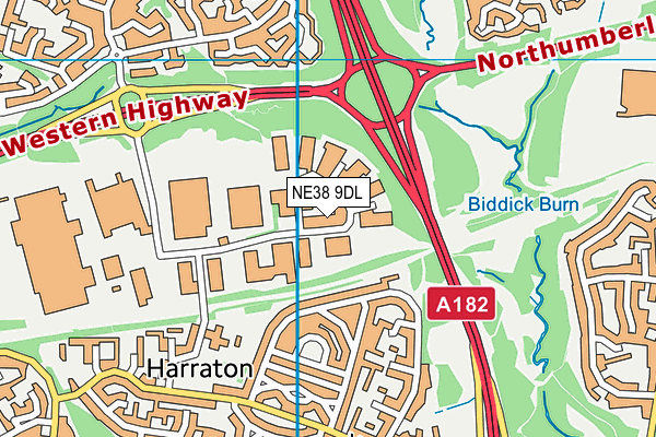 NE38 9DL map - OS VectorMap District (Ordnance Survey) NE38 9DL map - OS VectorMap District (Ordnance Survey)