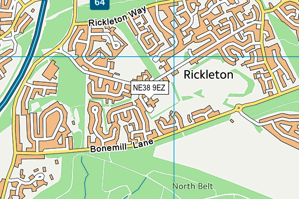 NE38 9EZ map - OS VectorMap District (Ordnance Survey) NE38 9EZ map - OS VectorMap District (Ordnance Survey)