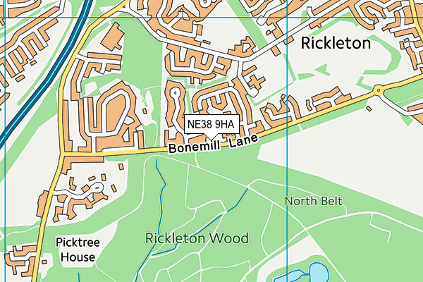 NE38 9HA map - OS VectorMap District (Ordnance Survey) NE38 9HA map - OS VectorMap District (Ordnance Survey)