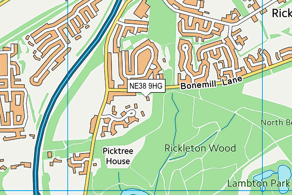 NE38 9HG map - OS VectorMap District (Ordnance Survey) NE38 9HG map - OS VectorMap District (Ordnance Survey)