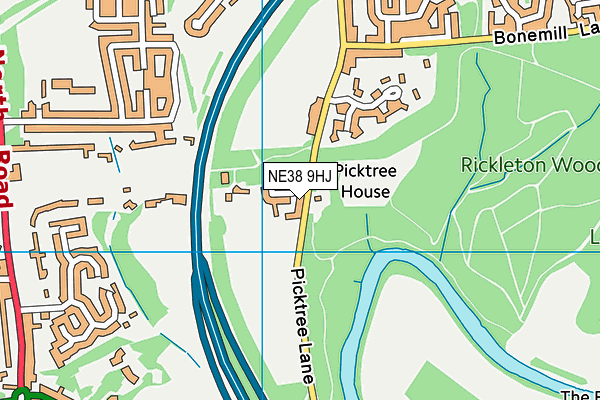 NE38 9HJ map - OS VectorMap District (Ordnance Survey) NE38 9HJ map - OS VectorMap District (Ordnance Survey)