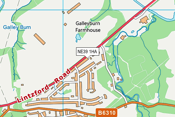 NE39 1HA map - OS VectorMap District (Ordnance Survey)