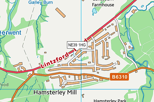 NE39 1HG map - OS VectorMap District (Ordnance Survey)