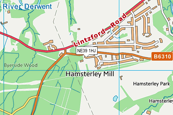NE39 1HJ map - OS VectorMap District (Ordnance Survey)