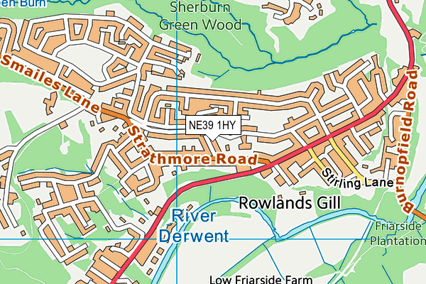 NE39 1HY map - OS VectorMap District (Ordnance Survey)