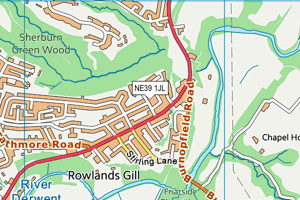 NE39 1JL map - OS VectorMap District (Ordnance Survey)