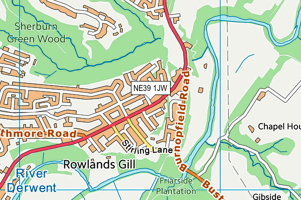 NE39 1JW map - OS VectorMap District (Ordnance Survey) NE39 1JW map - OS VectorMap District (Ordnance Survey)