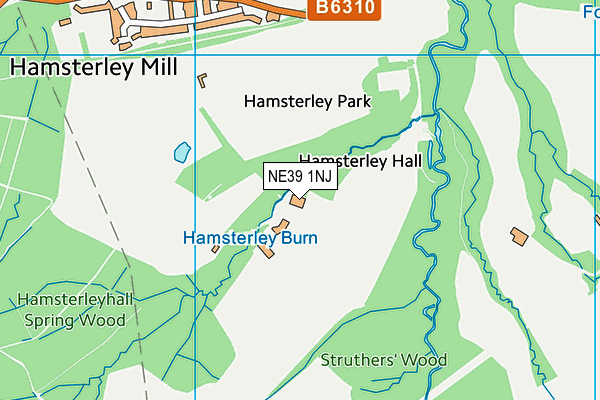 NE39 1NJ map - OS VectorMap District (Ordnance Survey)