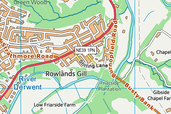 NE39 1PN map - OS VectorMap District (Ordnance Survey)