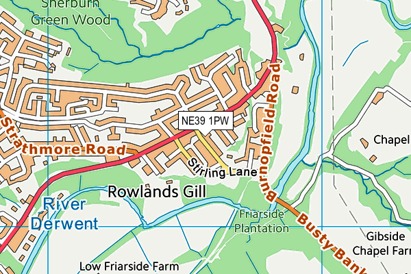 NE39 1PW map - OS VectorMap District (Ordnance Survey)