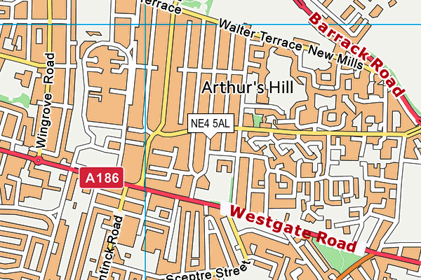 NE4 5AL map - OS VectorMap District (Ordnance Survey) NE4 5AL map - OS VectorMap District (Ordnance Survey)