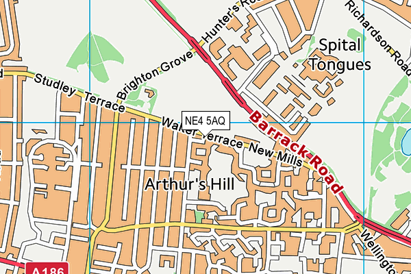 NE4 5AQ map - OS VectorMap District (Ordnance Survey)