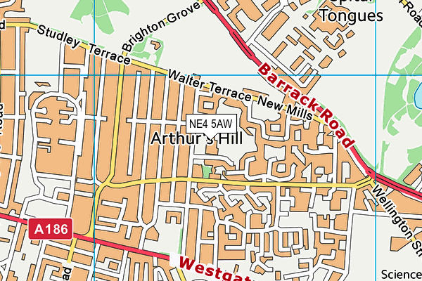NE4 5AW map - OS VectorMap District (Ordnance Survey) NE4 5AW map - OS VectorMap District (Ordnance Survey)
