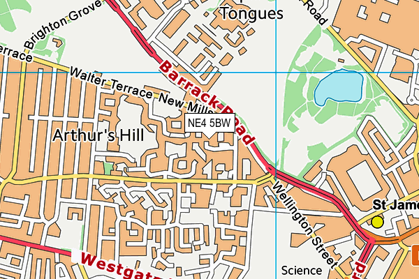NE4 5BW map - OS VectorMap District (Ordnance Survey) NE4 5BW map - OS VectorMap District (Ordnance Survey)