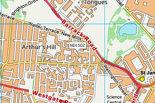 NE4 5DZ map - OS VectorMap District (Ordnance Survey) NE4 5DZ map - OS VectorMap District (Ordnance Survey)