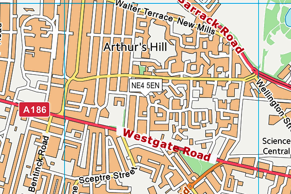 NE4 5EN map - OS VectorMap District (Ordnance Survey) NE4 5EN map - OS VectorMap District (Ordnance Survey)