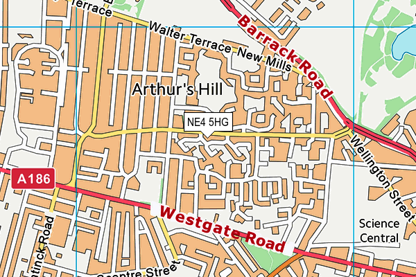 NE4 5HG map - OS VectorMap District (Ordnance Survey) NE4 5HG map - OS VectorMap District (Ordnance Survey)