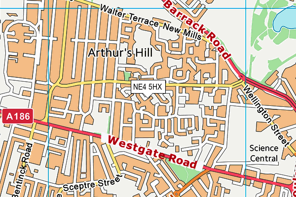 NE4 5HX map - OS VectorMap District (Ordnance Survey) NE4 5HX map - OS VectorMap District (Ordnance Survey)
