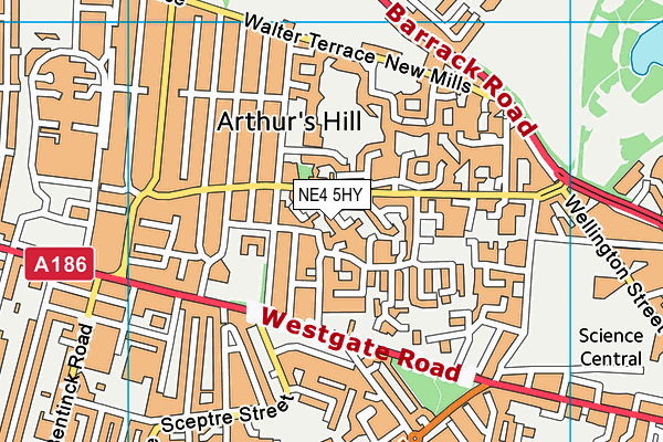 NE4 5HY map - OS VectorMap District (Ordnance Survey) NE4 5HY map - OS VectorMap District (Ordnance Survey)